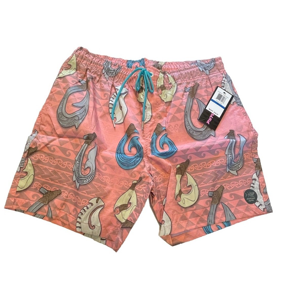 Psycho Tuna- Hawaiian Hooks - Swim Trunks Shorts- Men's Size X-Large Pockets